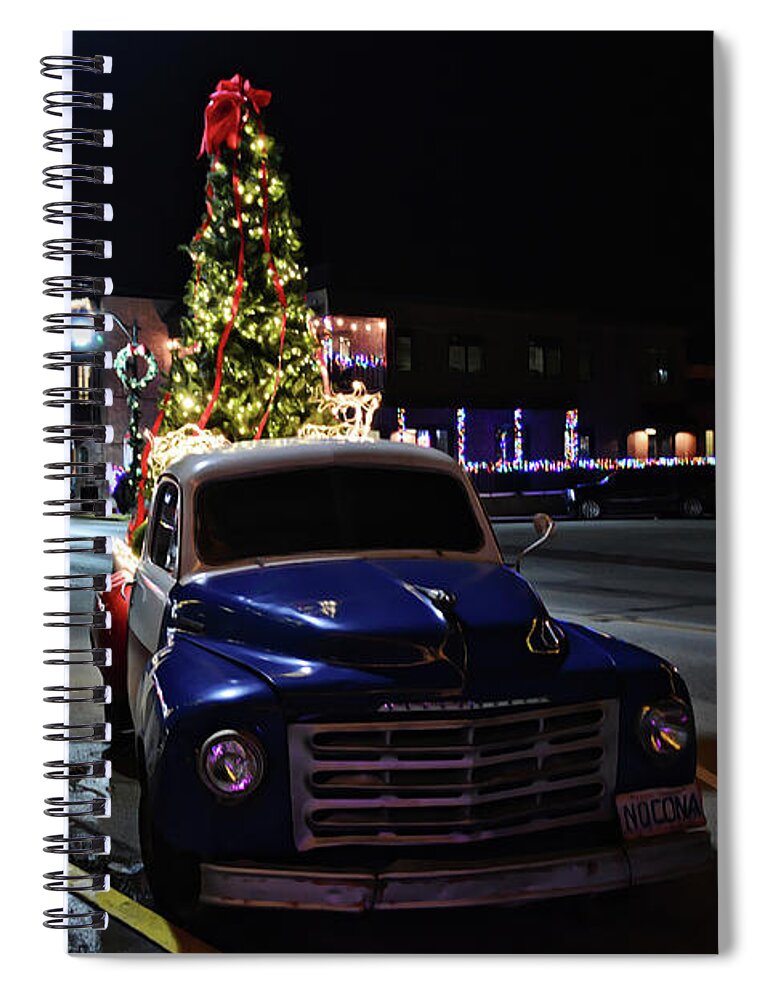 Truck Spiral Notebook featuring the photograph Christmas Time in Nocona Texas Studebaker Truck by Gaby Ethington