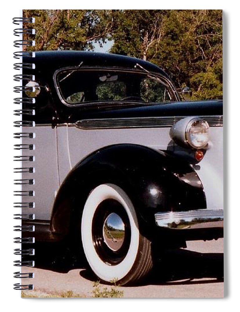 Car Spiral Notebook featuring the photograph Chrysler Royal 1937 by Louise Adams