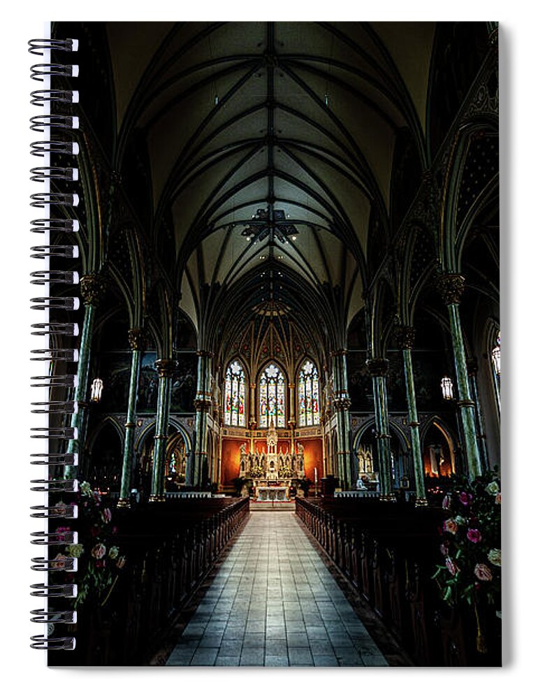 Savannah Spiral Notebook featuring the photograph Church Interior by Kenny Thomas
