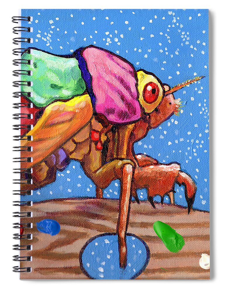 Cicadas Spiral Notebook featuring the painting Cicadas Shell Palette by John Lautermilch