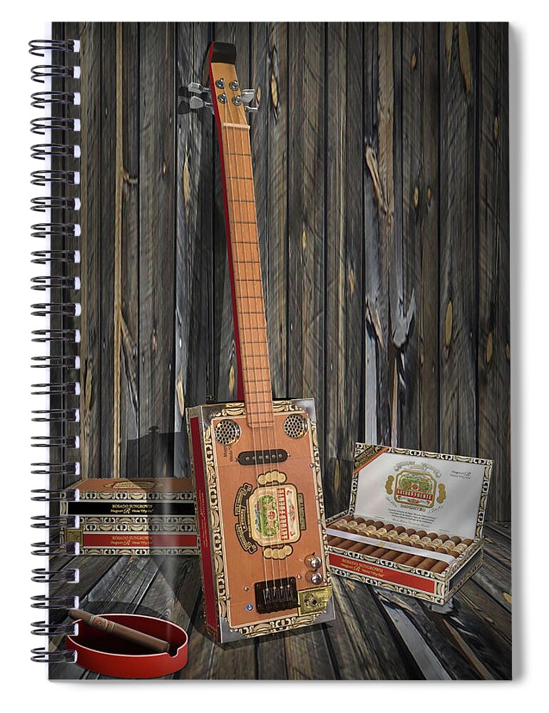 Guitar Spiral Notebook featuring the photograph Cigar Box Guitar by Mike McGlothlen