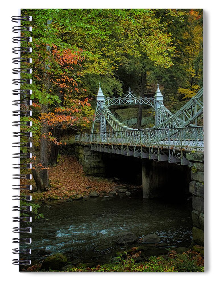 Bridge Spiral Notebook featuring the photograph Cinderella Bridge in Autumn by Rosette Doyle