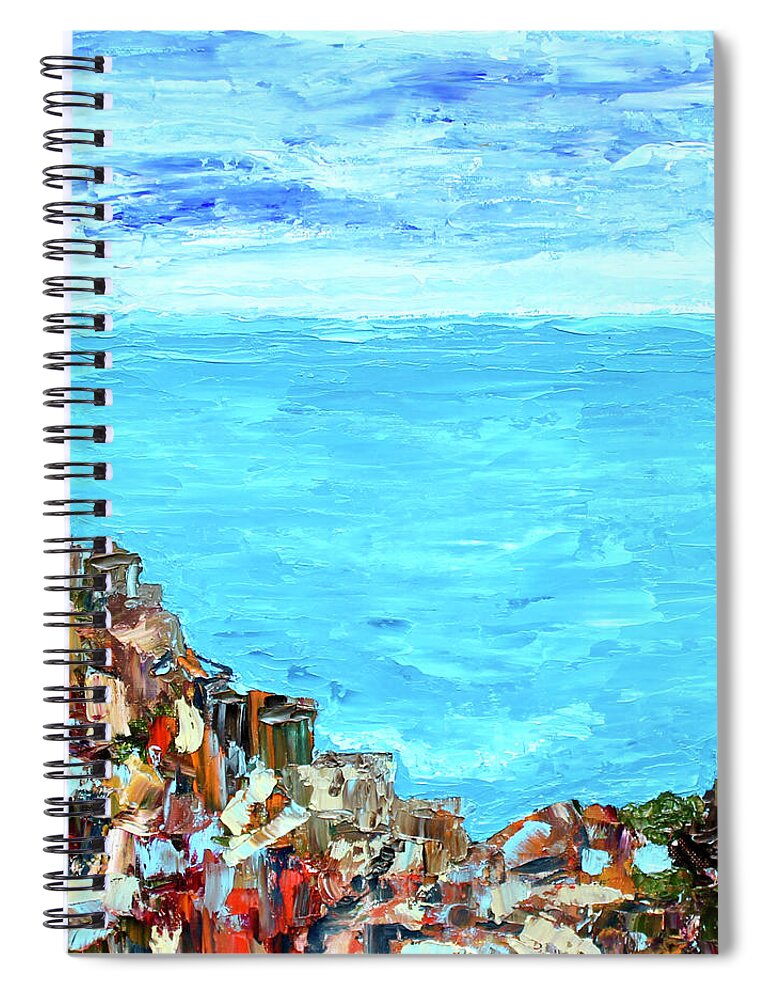 Landscape Spiral Notebook featuring the painting Cinque Terre 2 by Teresa Moerer