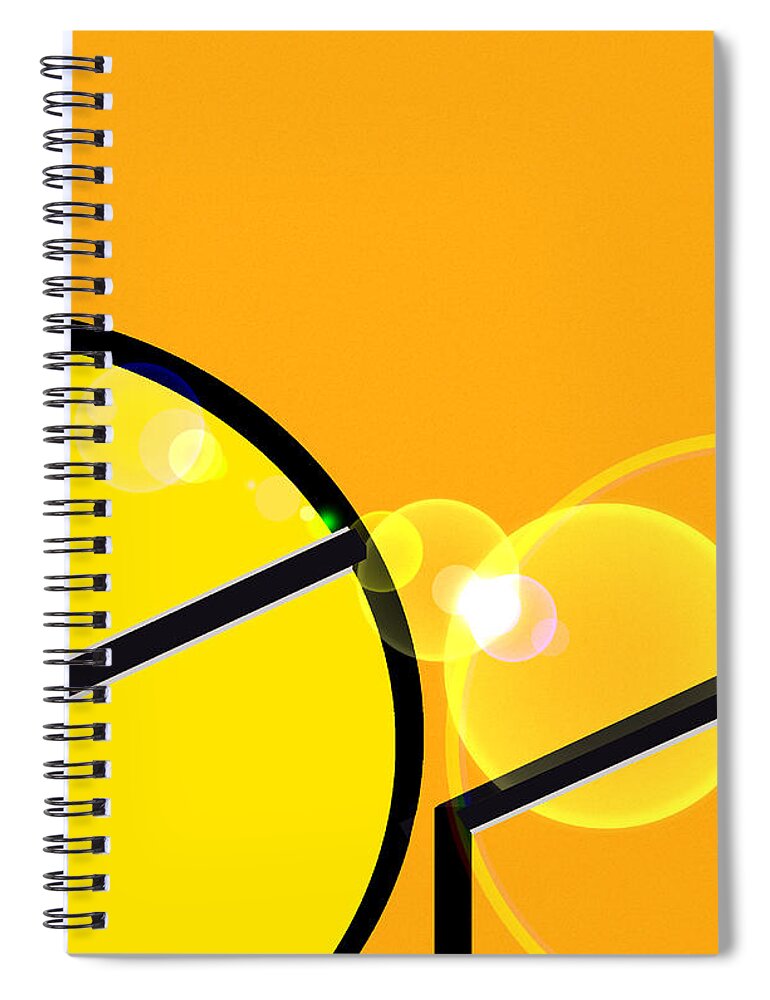 Digital Spiral Notebook featuring the digital art Circles, Lines Abstract by Kae Cheatham