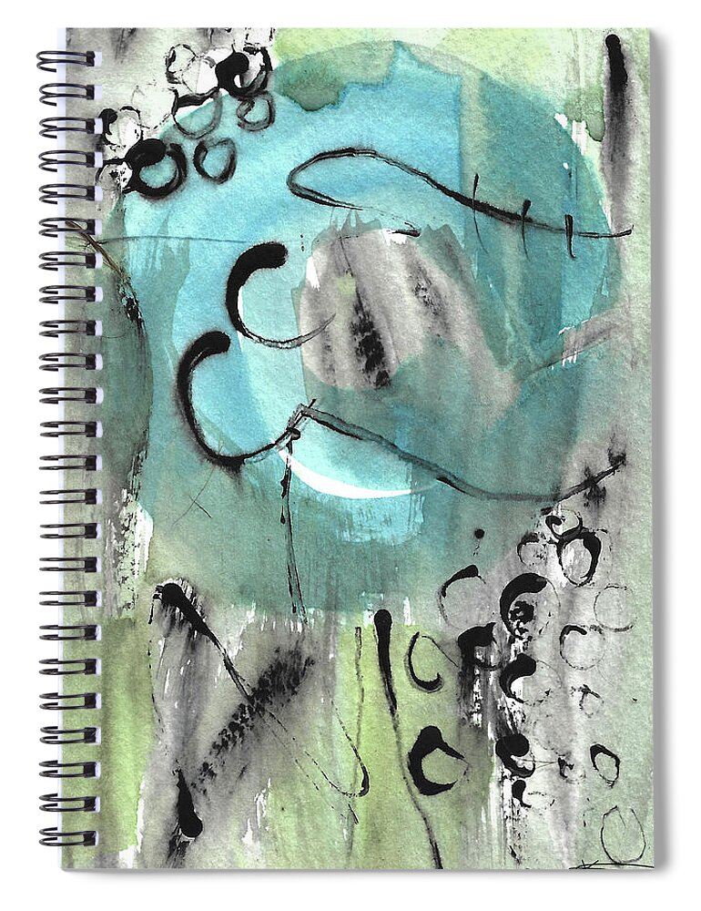 Circling Round The Blues Spiral Notebook featuring the painting Circling Round the Blues by Kandy Hurley
