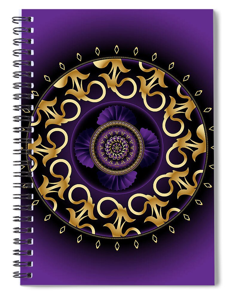 Mandala Spiral Notebook featuring the digital art Circumplexical No 4077 by Alan Bennington
