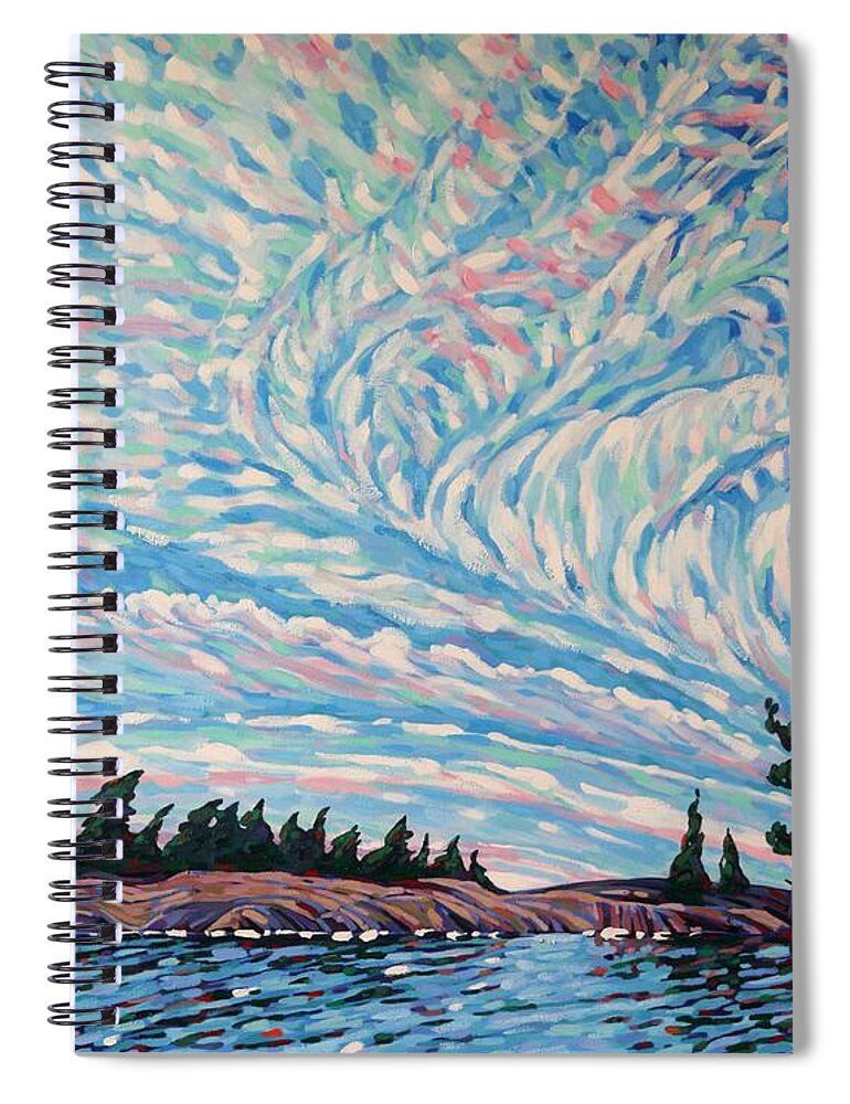 2515 Spiral Notebook featuring the painting Cirrus Sky Script by Phil Chadwick