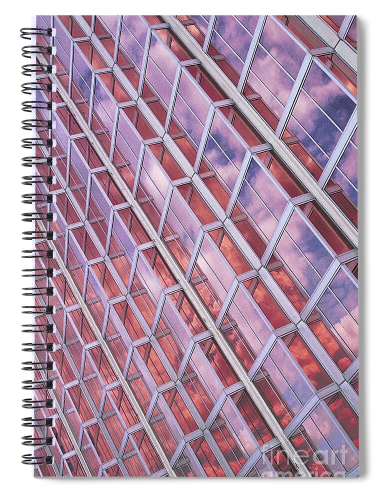 Cities Spiral Notebook featuring the photograph cities photography - Blue Skies Red Skies by Sharon Hudson