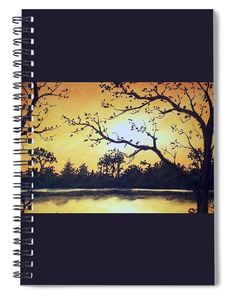 Sunset Spiral Notebook featuring the painting Citric Soul by Jen Shearer