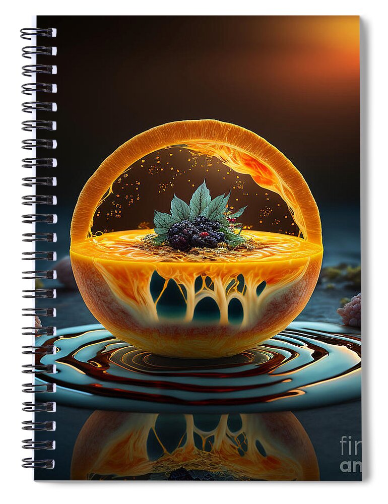 Collector Of Light Spiral Notebook featuring the digital art Sol Citrico by Jay Schankman