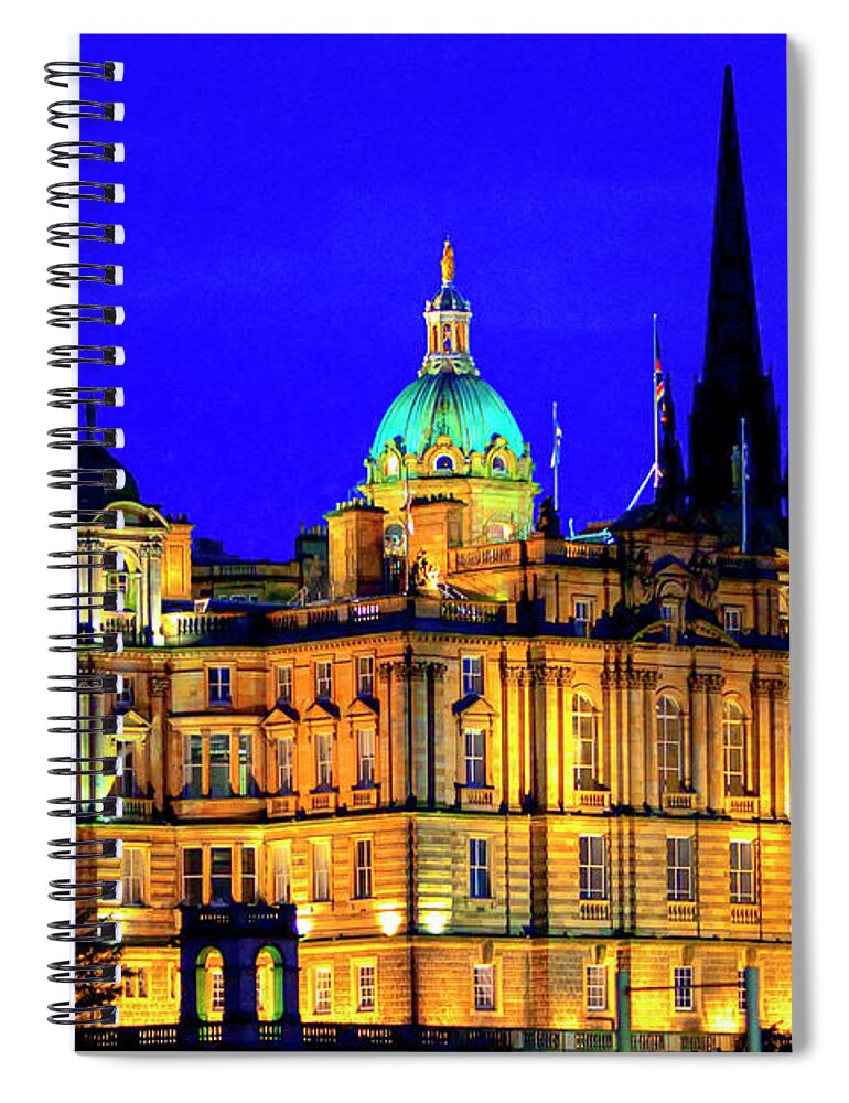 City Of Edinburgh Scotland Spiral Notebook featuring the digital art City of Edinburgh Scotland by SnapHappy Photos