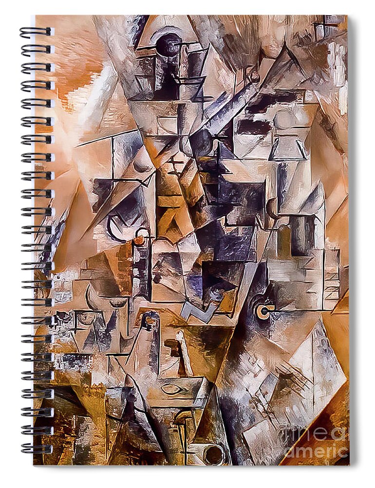 Clarinet Spiral Notebook featuring the painting Clarinet by Pablo Picasso 1911 by Pablo Picasso