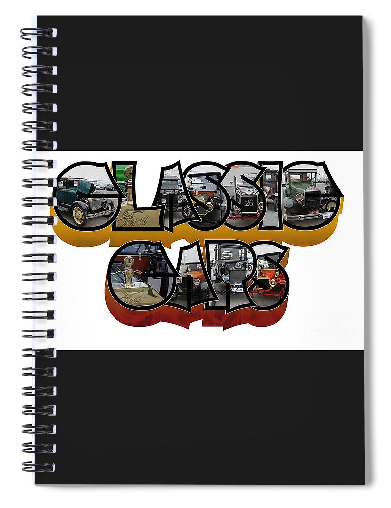 Classic Car Spiral Notebook featuring the photograph Classic Car Big Letter by Colleen Cornelius