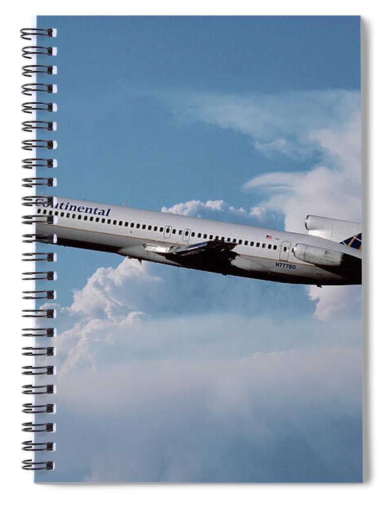 Continental Airlines Spiral Notebook featuring the photograph Classic Continental Airlines Boeing 727 by Erik Simonsen