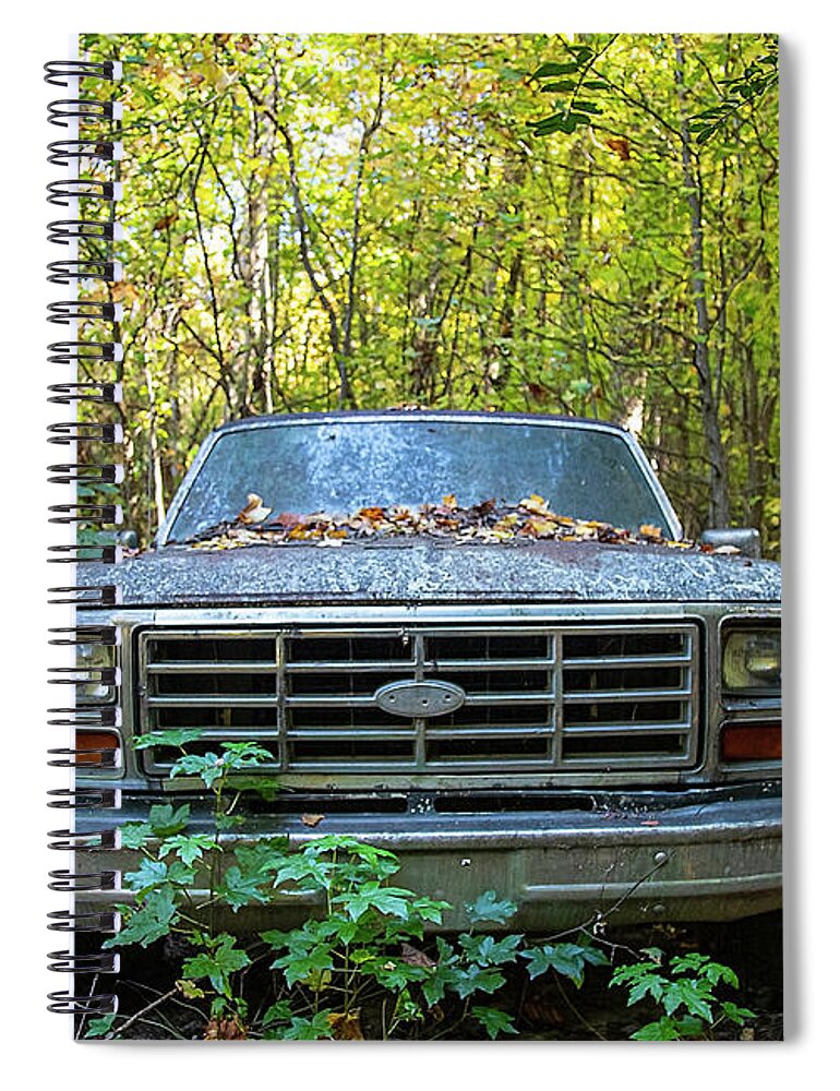 Classic Spiral Notebook featuring the photograph Classic Forest Truck by Dart Humeston