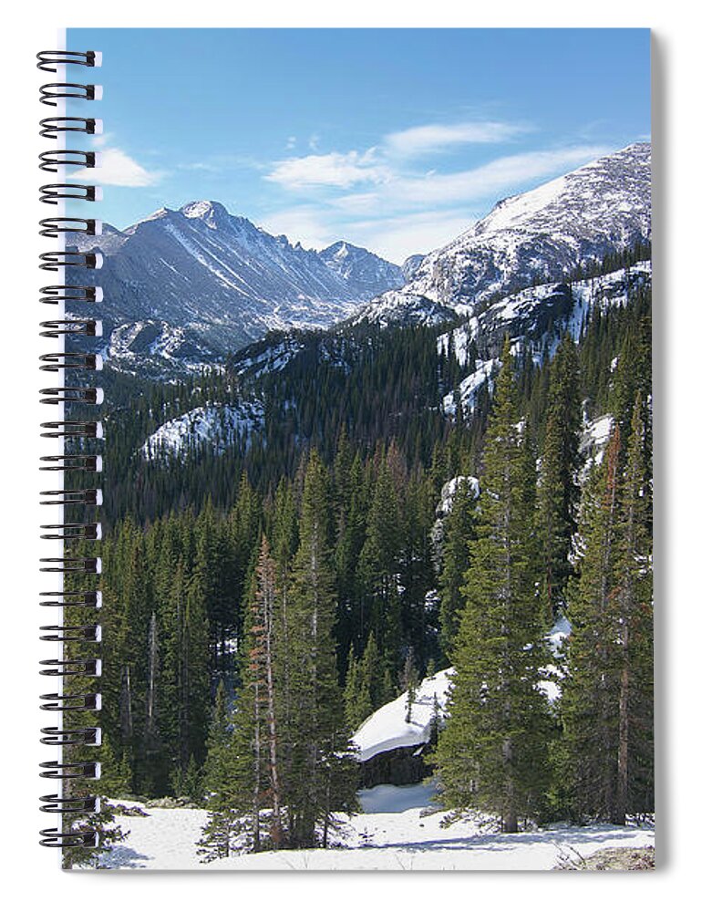 Longs Spiral Notebook featuring the photograph Classic Longs Glacier Gorge Winter by Aaron Spong