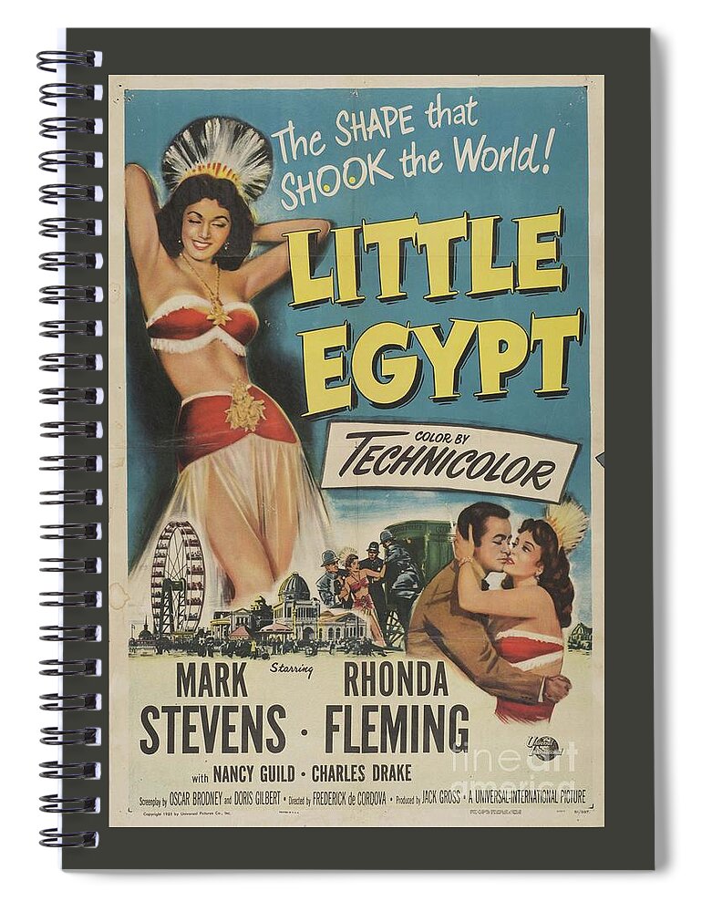 Little Spiral Notebook featuring the painting Classic Movie Poster - Little Egypt by Esoterica Art Agency
