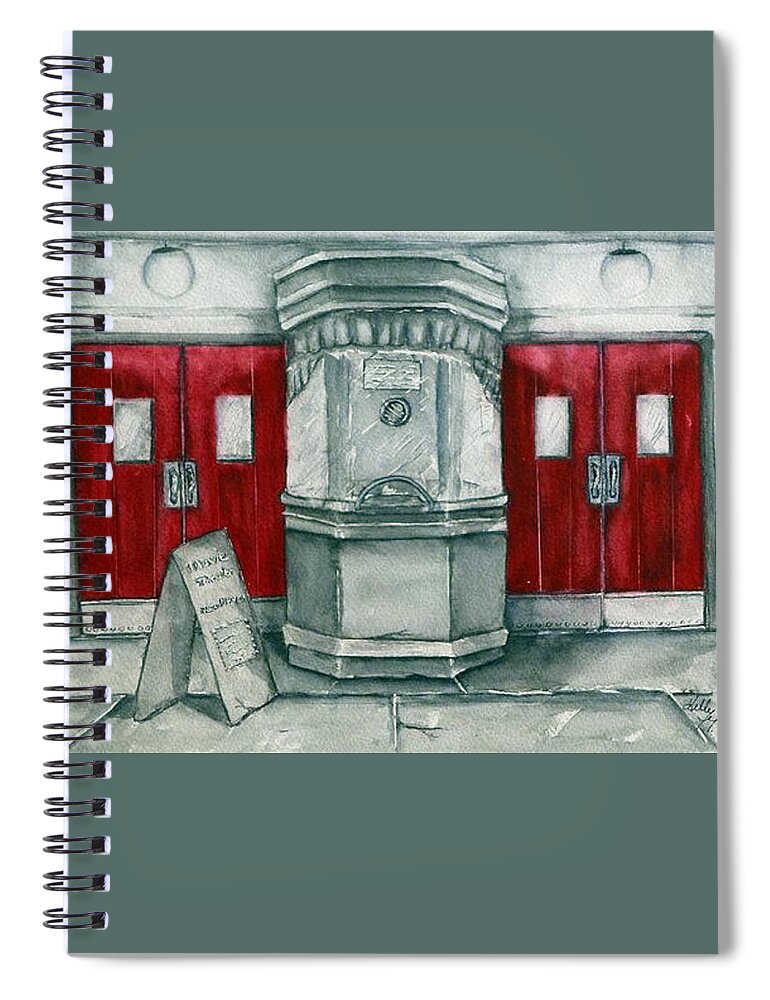 Movie Theater Spiral Notebook featuring the painting Classic Movie Theater by Kelly Mills