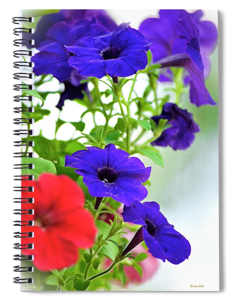 Flowers Spiral Notebook featuring the photograph Classic Petunia Flowers by Christina Rollo