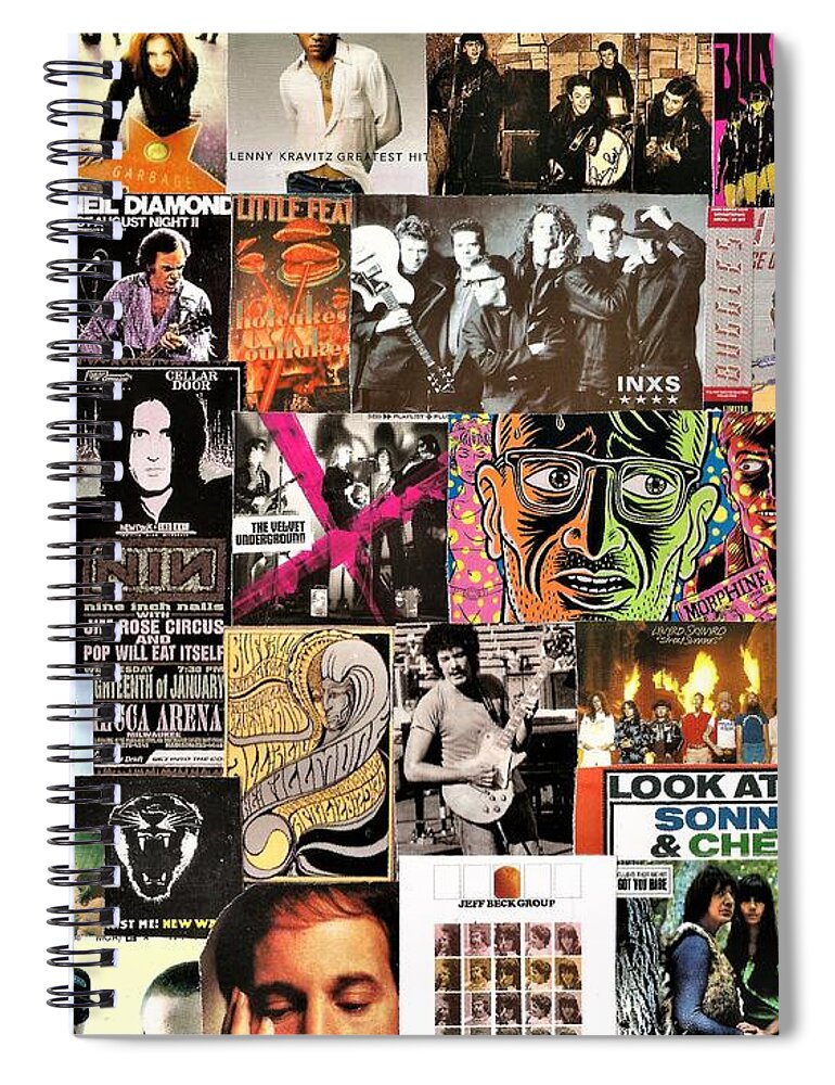 Sælger hovedvej klik Classic Pop Rock Music Collage 20 Spiral Notebook by Doug Siegel - Fine Art  America