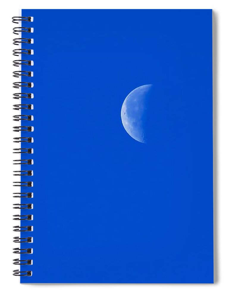 Wild Spiral Notebook featuring the photograph Clear Half Moon in Aquarius by Judy Kennedy
