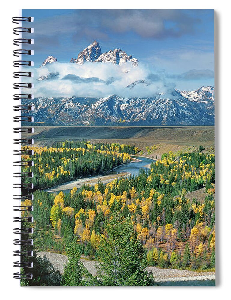 Dave Welling Spiral Notebook featuring the photograph Clearing Storm Snake River Overlook Grand Tetons Np by Dave Welling