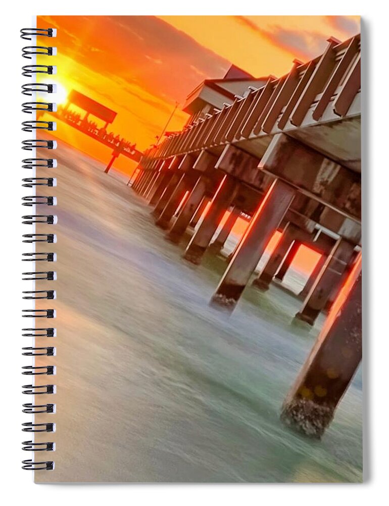  Spiral Notebook featuring the photograph Clearwater Pier by Lorella Schoales