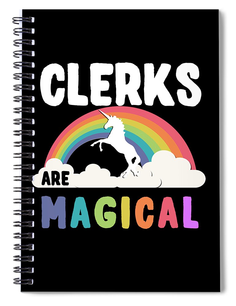 Funny Spiral Notebook featuring the digital art Clerks Are Magical by Flippin Sweet Gear