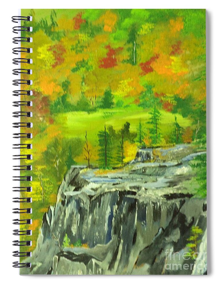 Donnsart1 Spiral Notebook featuring the painting Cliff Lookout Painting # 285 by Donald Northup
