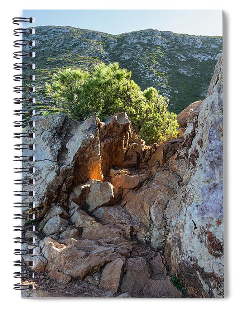 Mediterranean Coast Spiral Notebook featuring the photograph Cliffs of the mediterranean coast by Adriana Mueller