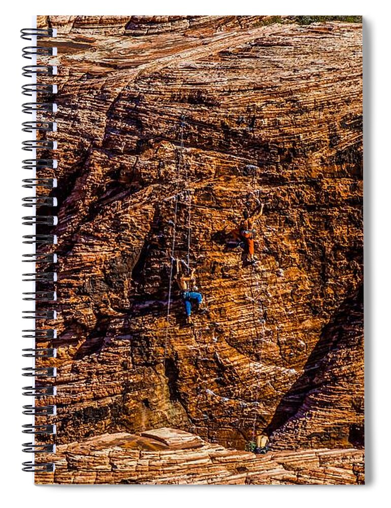  Spiral Notebook featuring the photograph Climbing Dudes by Rodney Lee Williams