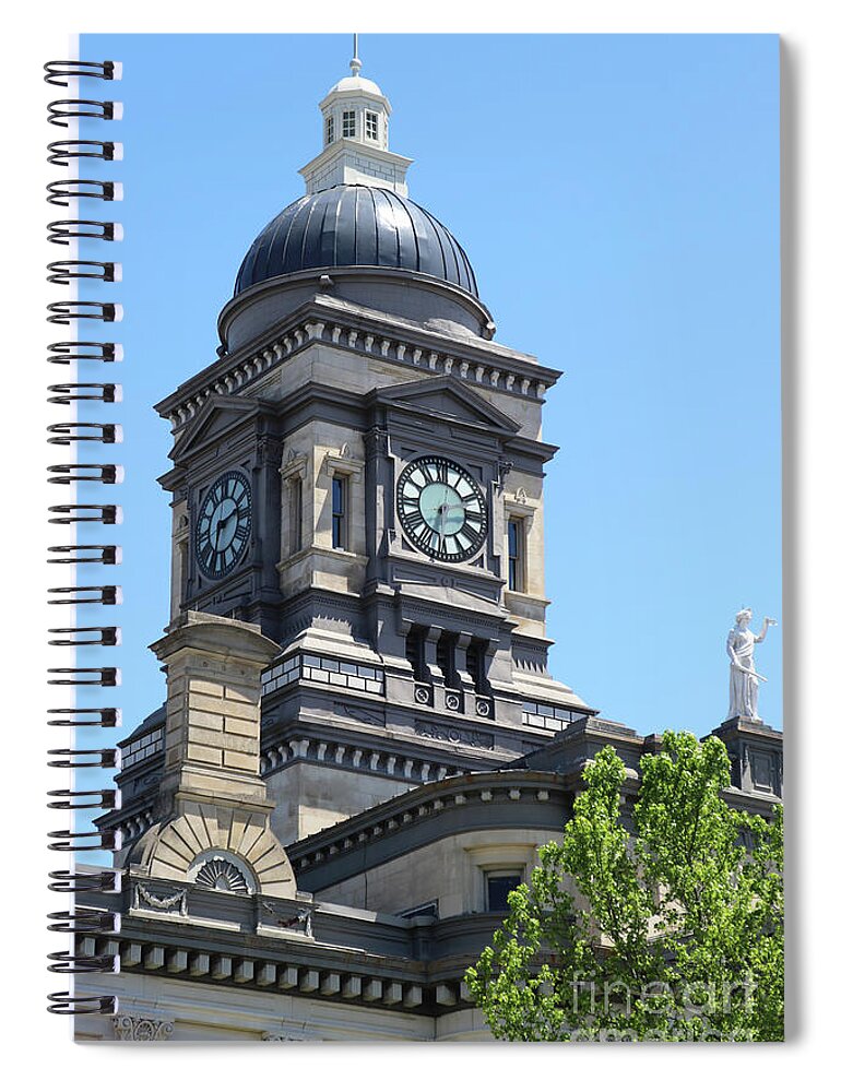Clinton Spiral Notebook featuring the photograph Clinton County Courthouse in Frankfort Indiana 7465 by Jack Schultz