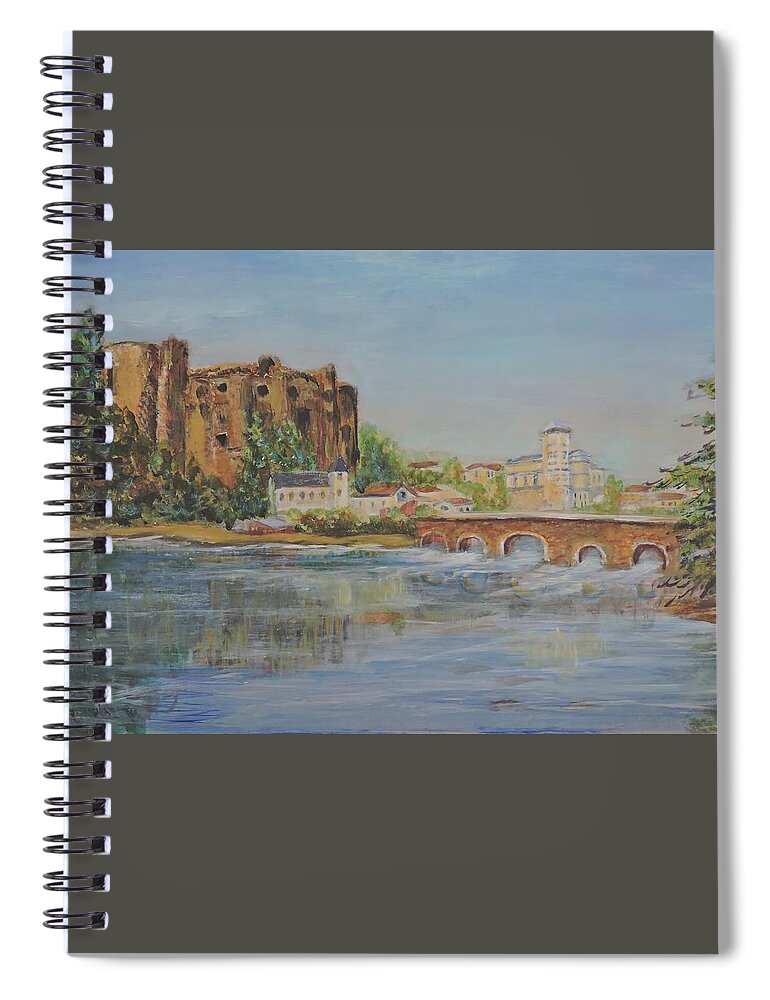 Clisson France Spiral Notebook featuring the painting Clisson France by Katalin Luczay