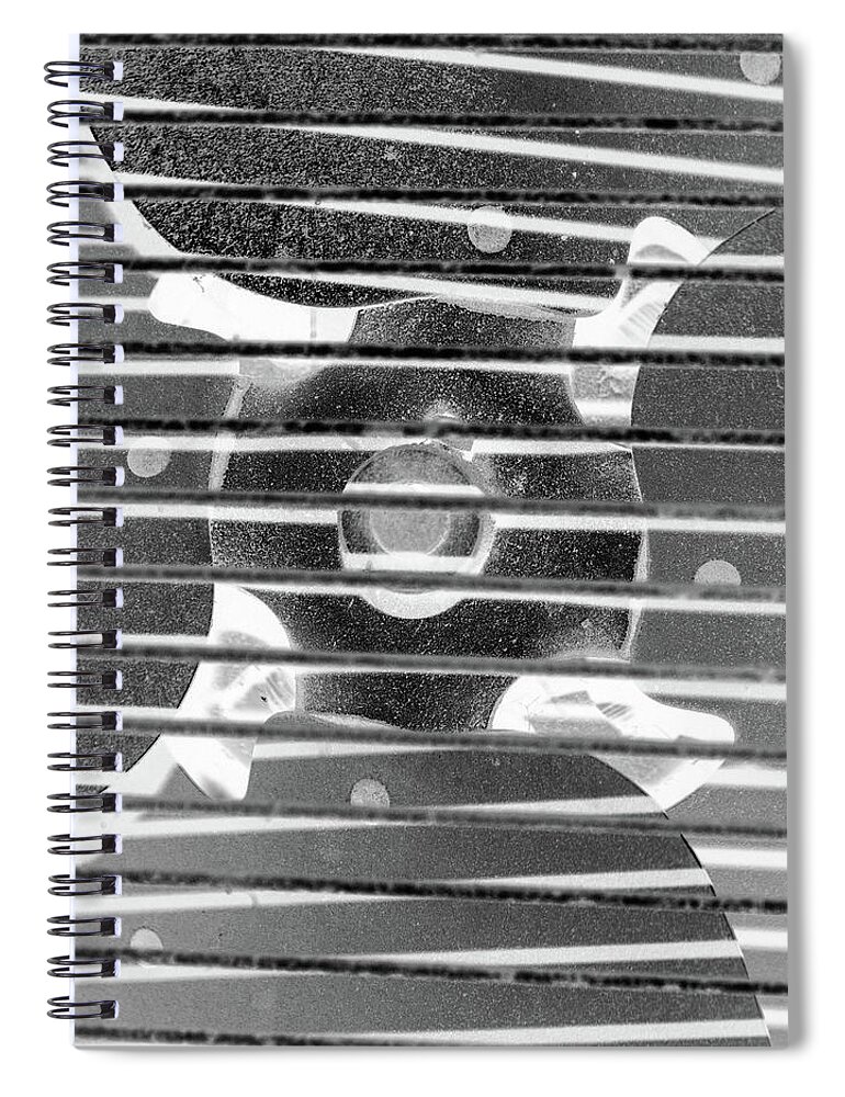Fan Spiral Notebook featuring the photograph Close up of Old Fan in Gradient Gray by Ali Baucom