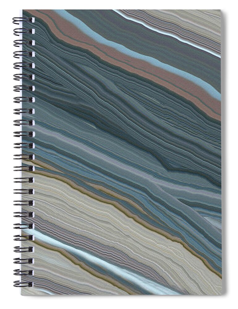 Shape Spiral Notebook featuring the photograph Close Up Of The Grey Gray Marble Abstract Illustration Wavy Color Background by Severija Kirilovaite