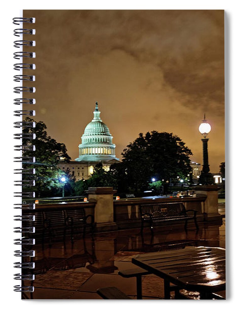 Closer Capitol View Spiral Notebook featuring the photograph Closer Capitol View from the Library of Congress, Jefferson Building by Doolittle Photography and Art