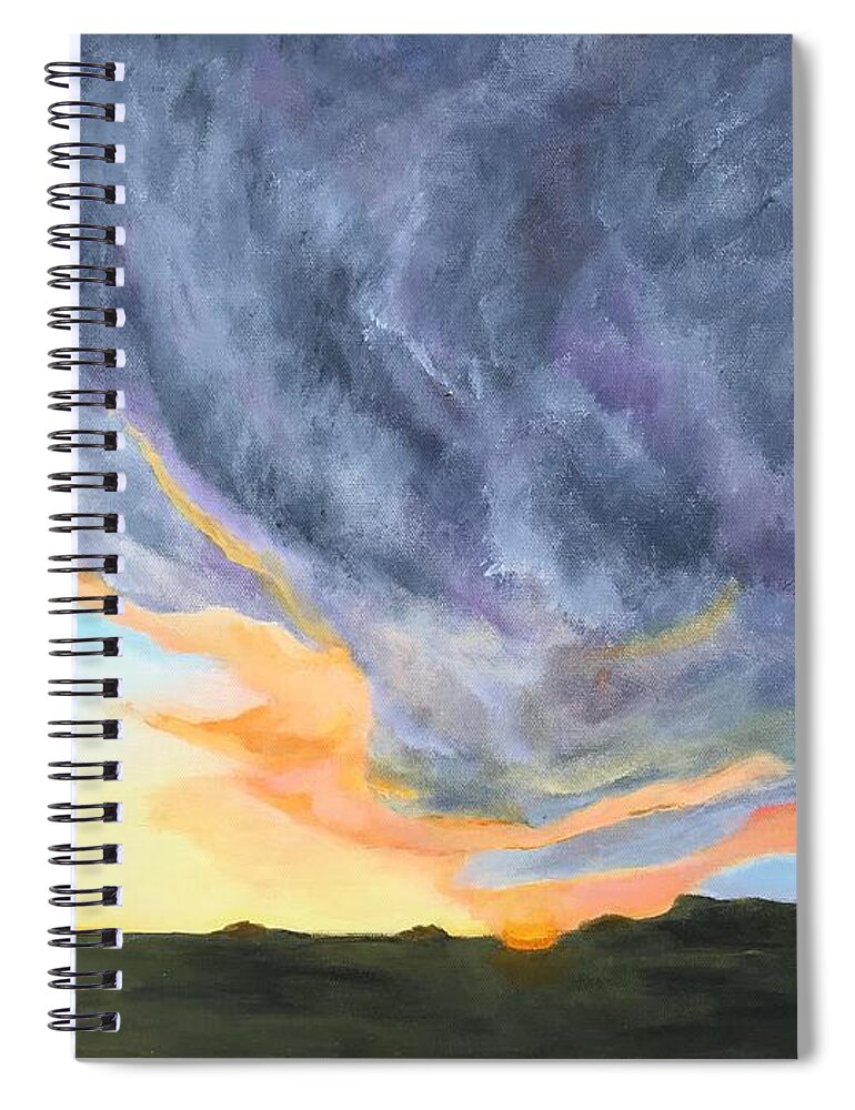Cloud Spiral Notebook featuring the painting Cloud Fury by Deborah Naves