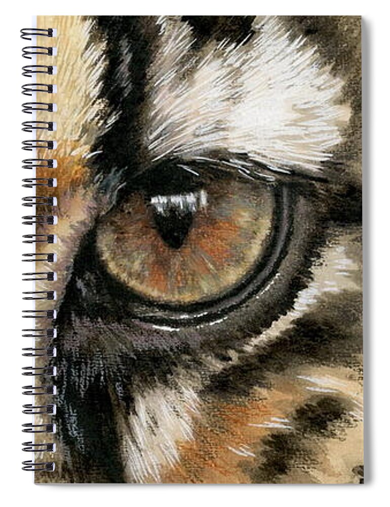 Panthera Spiral Notebook featuring the painting Clouded Leopard Gaze by Barbara Keith