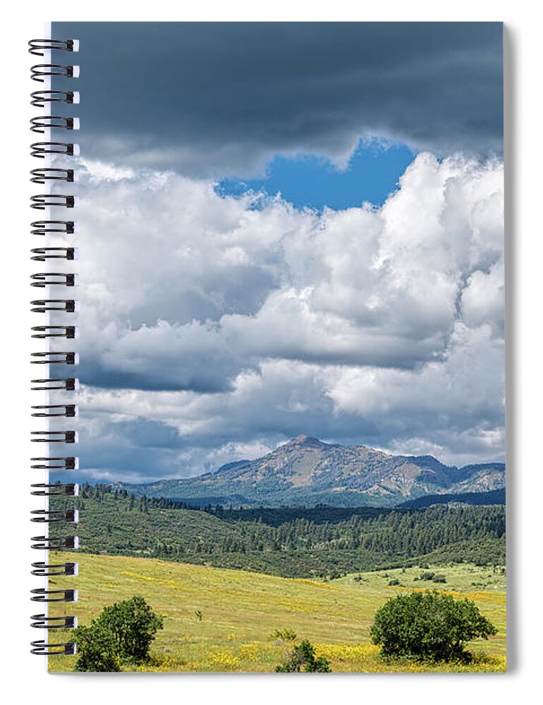 Chama Spiral Notebook featuring the photograph Clouds Build Over Landscape of Chama New Mexico by Debra Martz
