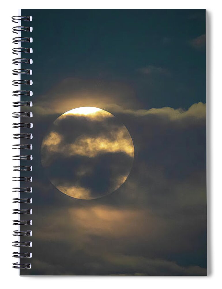 Moon Spiral Notebook featuring the photograph Clouds Hiding the Moon by Pam Rendall