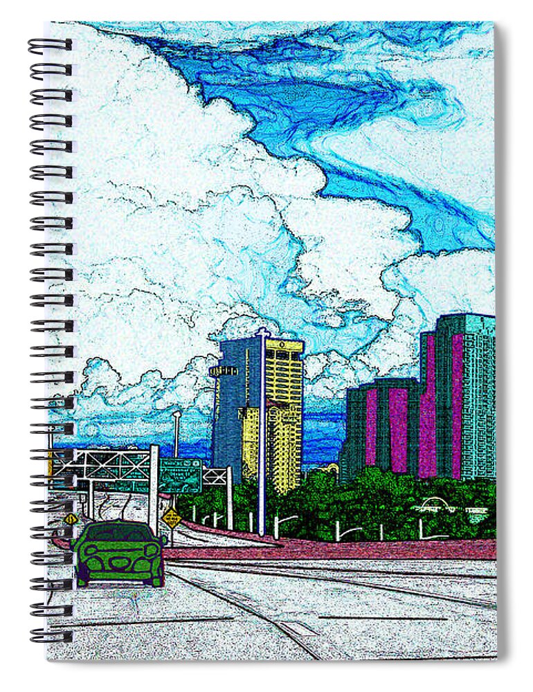 Clouds Spiral Notebook featuring the digital art Clouds Over Jacksonville by Rod Whyte