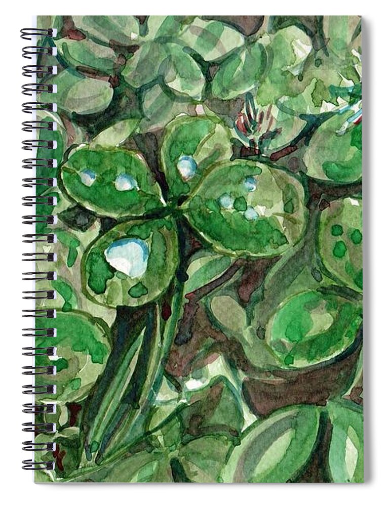 Clover Spiral Notebook featuring the painting Clover field by George Cret