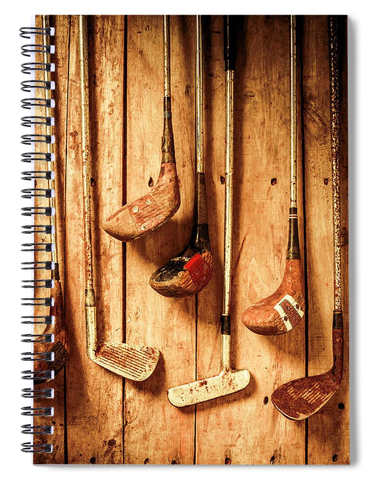 Golf Spiral Notebook featuring the photograph Clubhouse legends by Jorgo Photography
