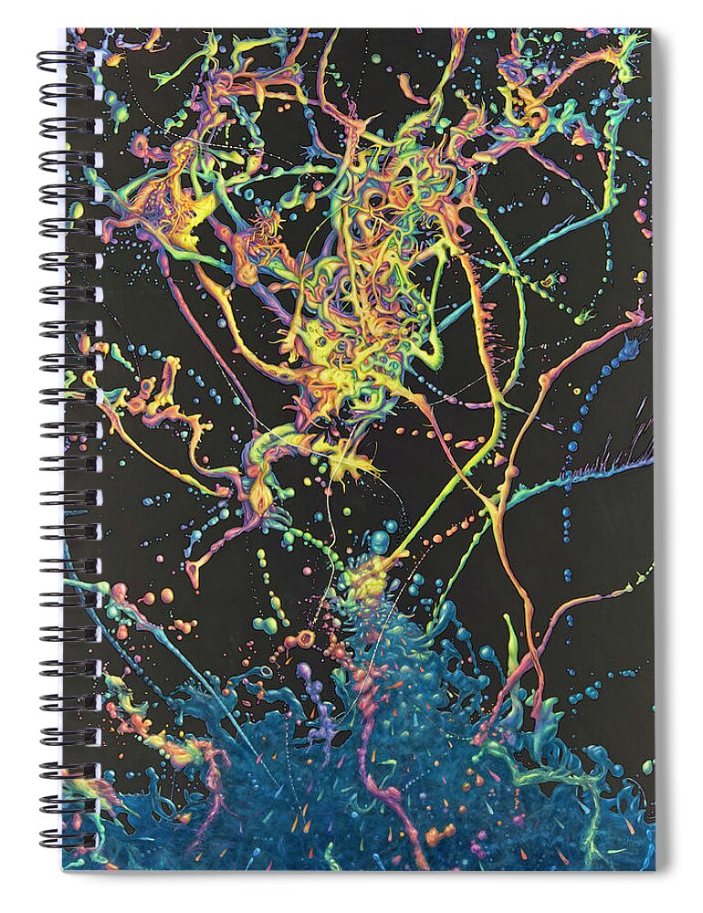 Coalescence Spiral Notebook featuring the painting Coalescence by James W Johnson