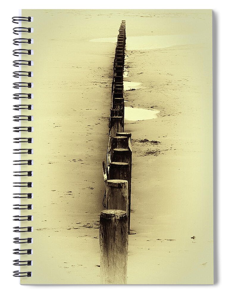 Coastal Spiral Notebook featuring the photograph Coastal Groynes by Jeff Townsend
