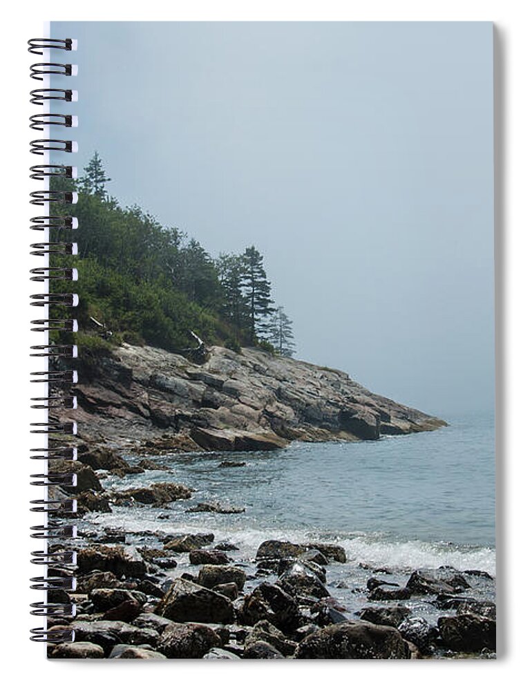 Tall Pine Trees Spiral Notebook featuring the photograph Coastal Maine 6 by Mike McGlothlen