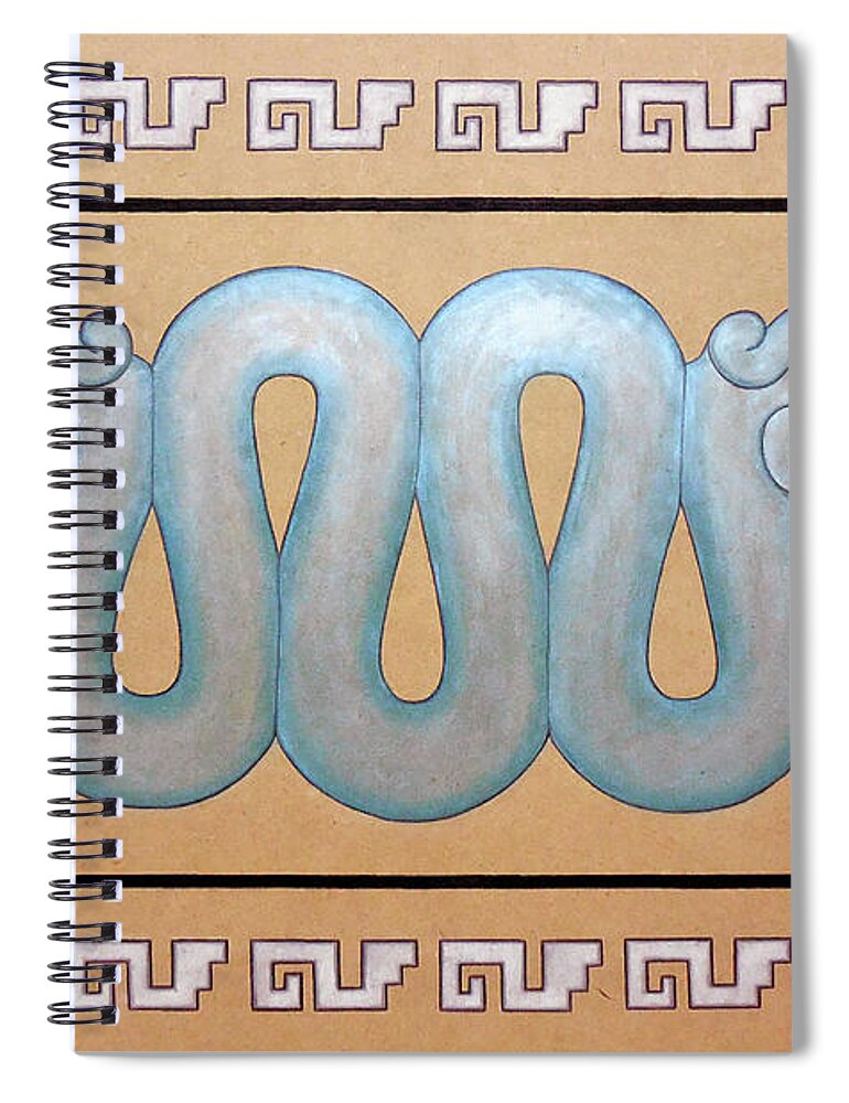 Coatl Spiral Notebook featuring the painting Coatl by Lynet McDonald
