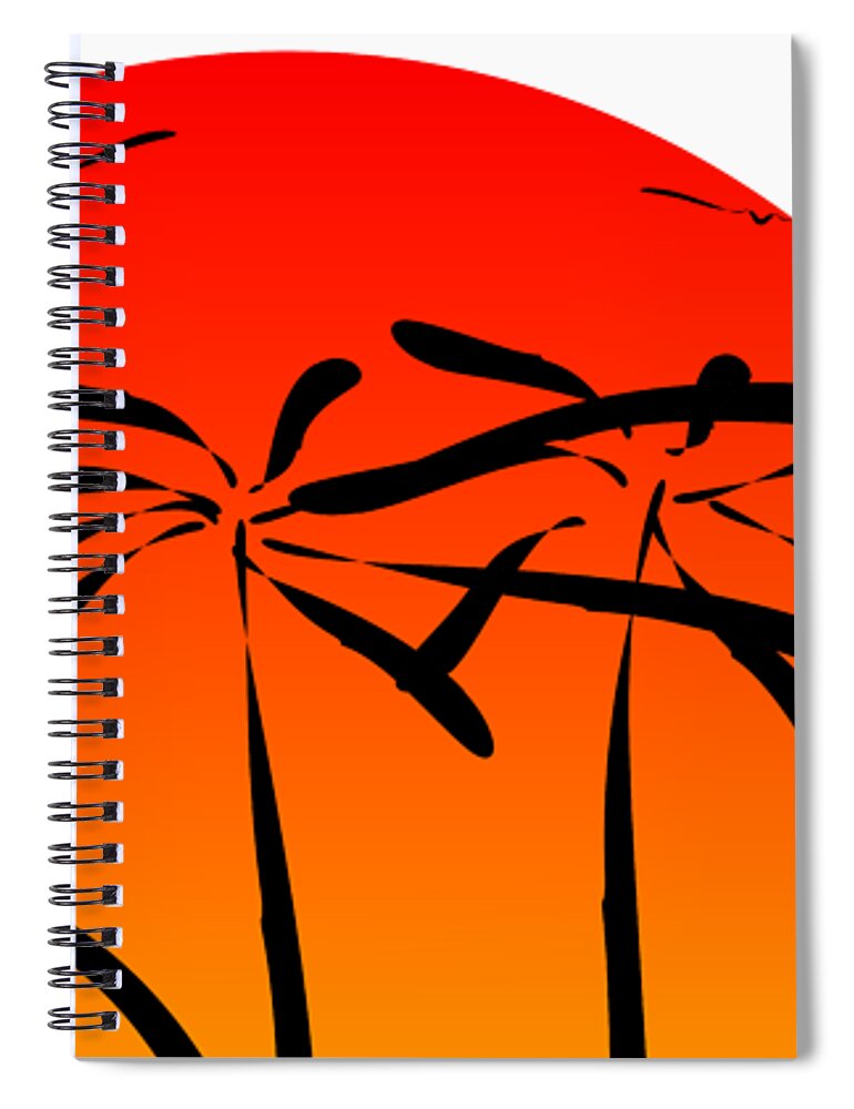 Coconut Spiral Notebook featuring the digital art Coconut Palm by Piotr Dulski