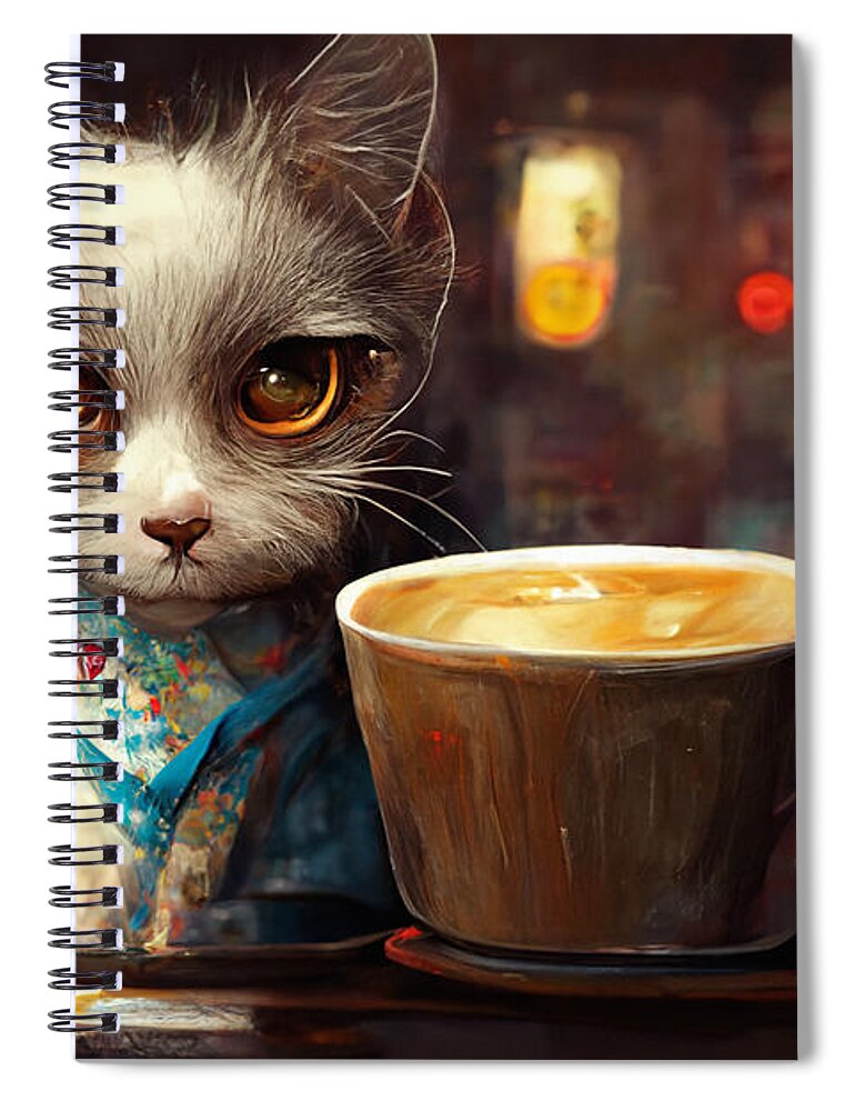 Coffee Spiral Notebook featuring the digital art Coffee #51 by Craig Boehman