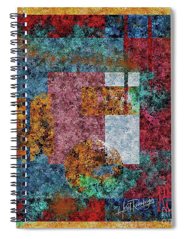 Abstract Spiral Notebook featuring the painting Cohesion Is Fading by Horst Rosenberger